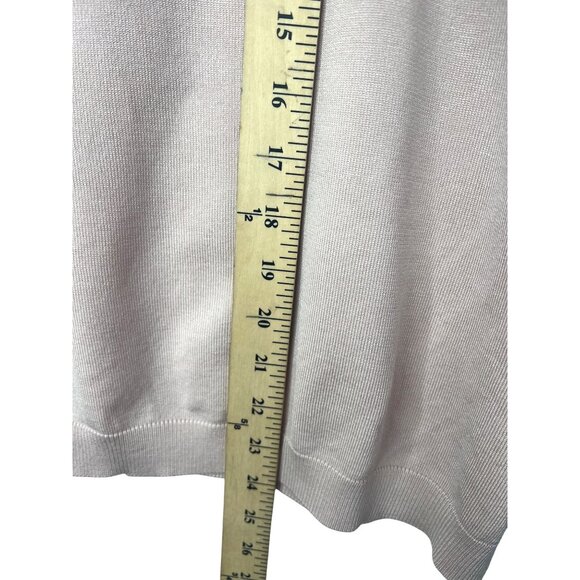 Adrianna Papell Pink Puff Sleeve Sweater Medium With Polka Dot Mesh Details - Picture 7 of 12